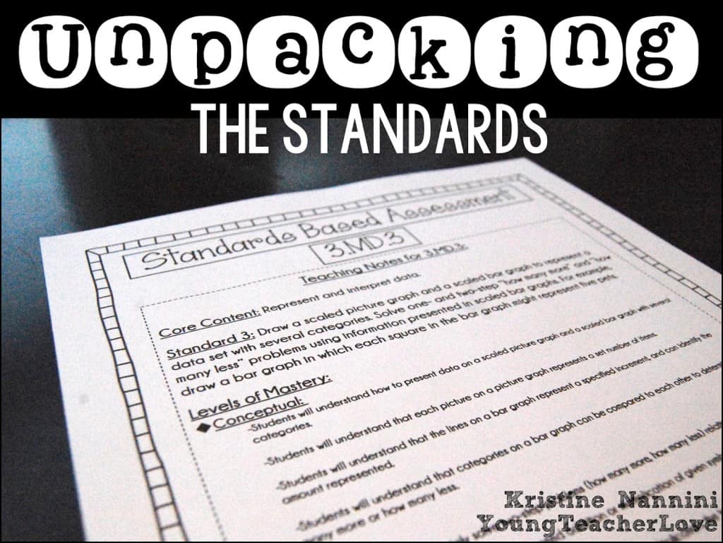 Unpacking the Standards: Assessments and Teaching Notes for Math and English Language Arts {Aligned to Student Data Tracking Binders} - Young Teacher Love by Kristine Nannini