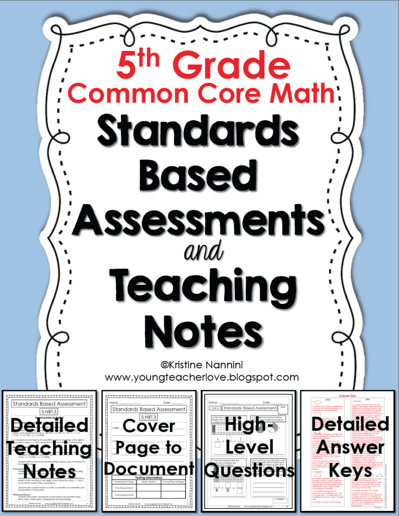 Standards Based Assessments and Teaching Notes by Kristine Nannini