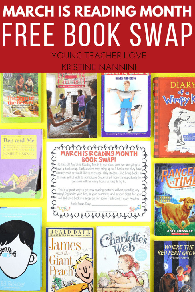 March is Reading Month FREE Book Swap or Book Exchange printable! - Young Teacher Love by Kristine Nannini