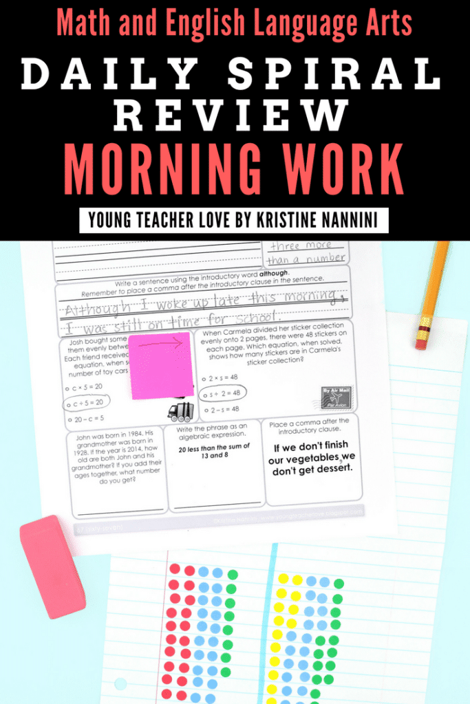 Math and ELA Morning Work Spiral Review - by Kristine Nannini