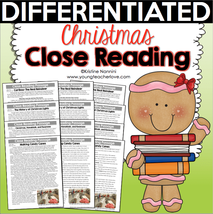 Christmas Close Reading Differentiated Passages, Text-Dependent Questions, and More