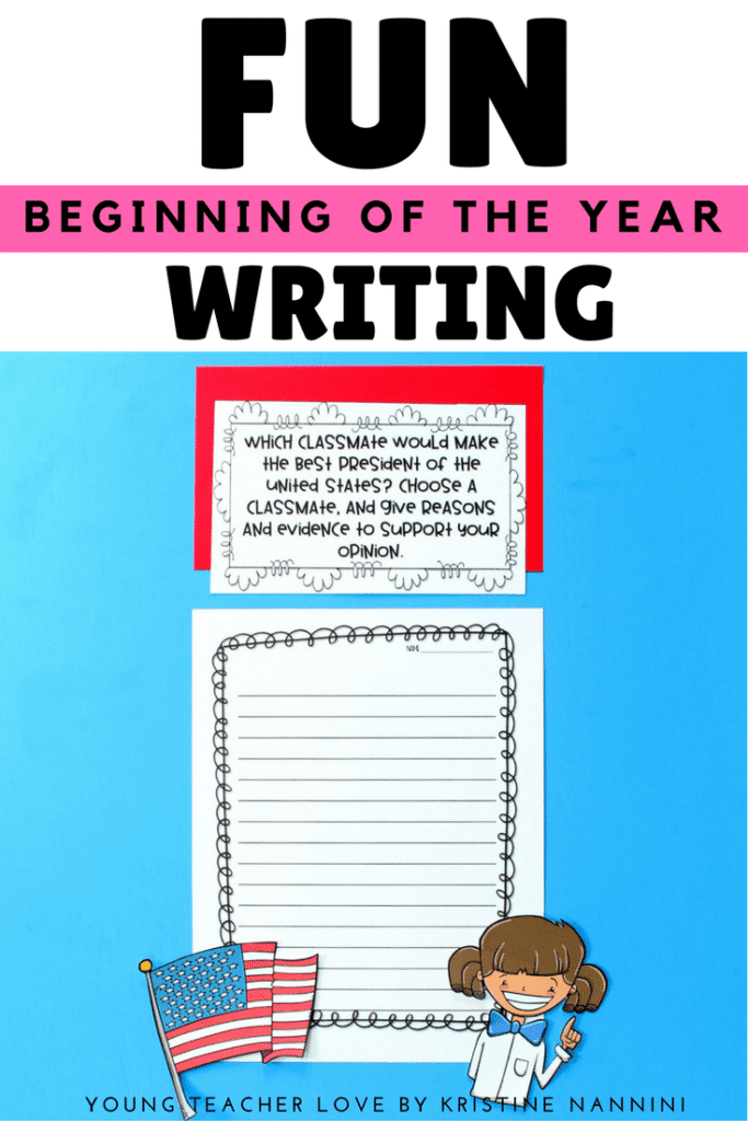 FUN Beginning of the Year Writing by Kristine Nannini