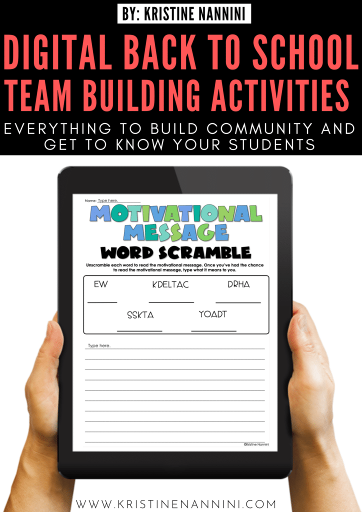 Virtual Team Building Word Scramble Activity