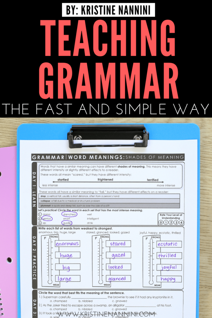Engaging grammar activity. Teaching grammar the fast and simple way. 