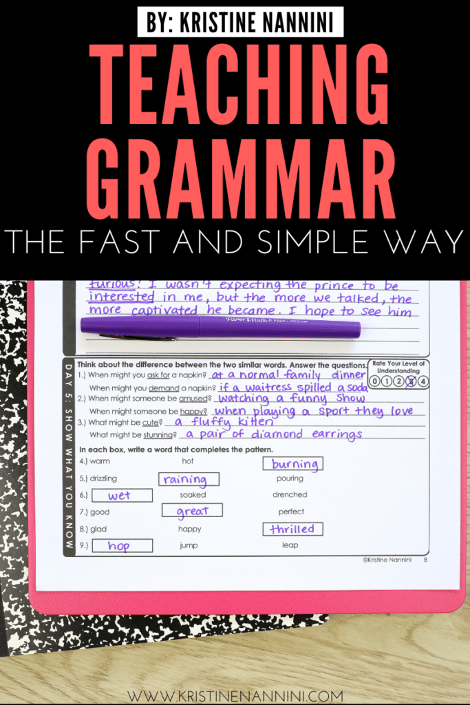 Grammar assessment. Teaching grammar the fast and simple way. 